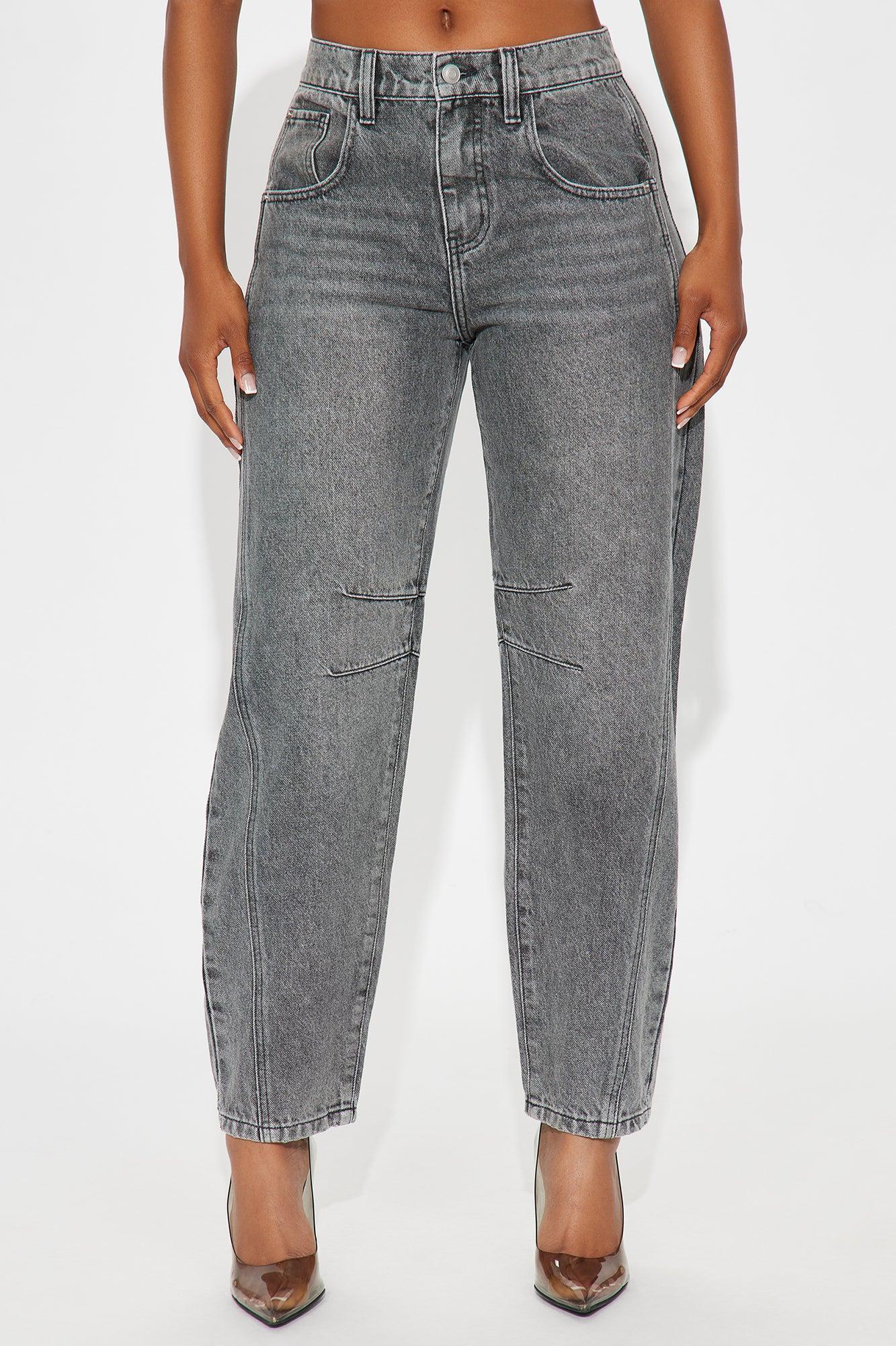 Grey Area Mid Rise Mom Jeans - Grey Product Image