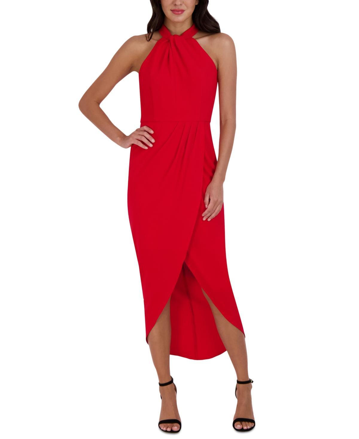 julia jordan Knot-Neck Tulip-Hem Midi Dress Product Image