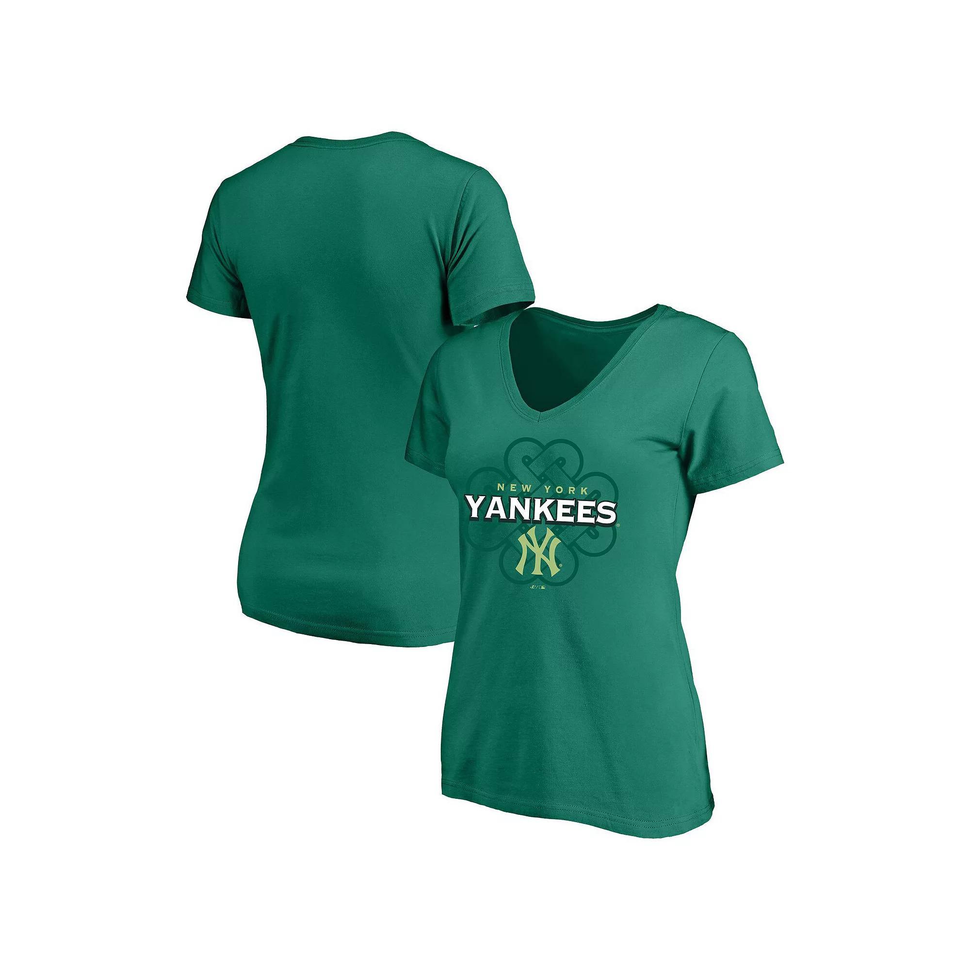 Womens Profile Kelly New York Yankees Plus Size Celtic V-Neck T-Shirt Product Image