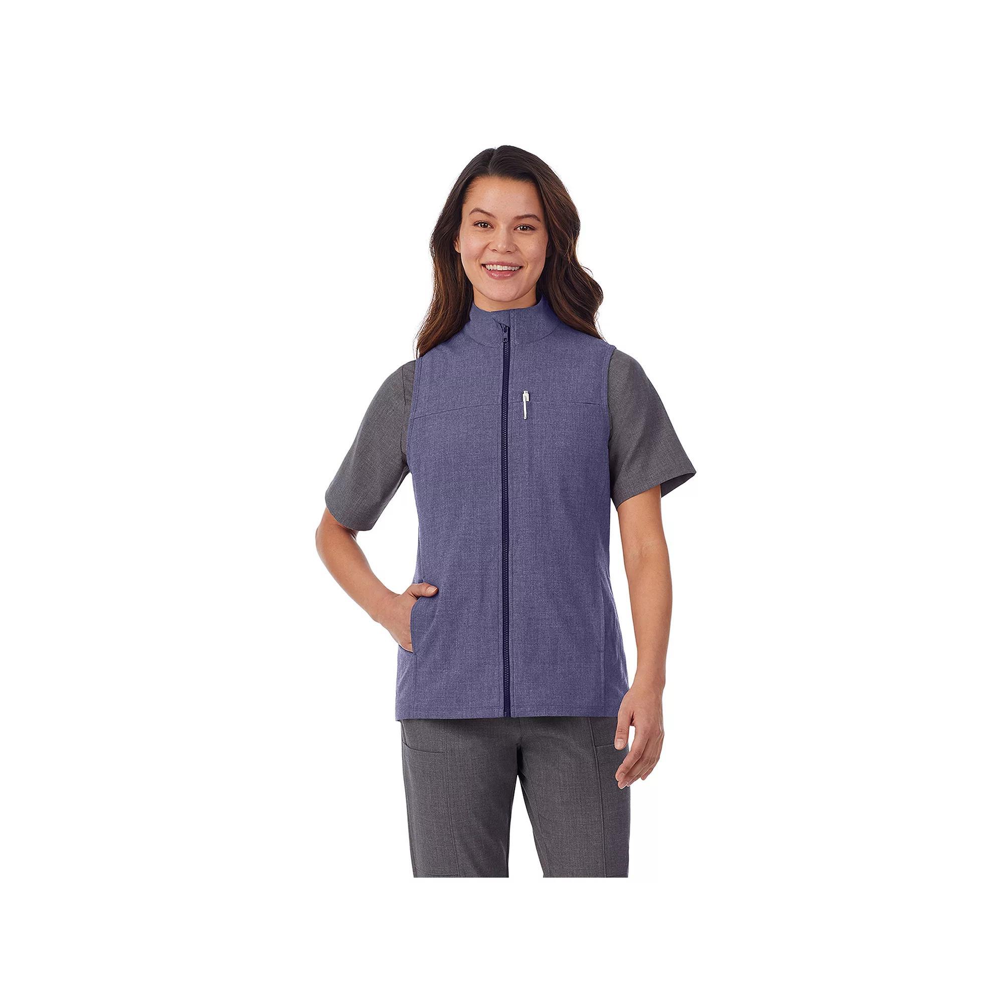 Women's Cuddl Duds® Scrubs 5-Pocket Lined Vest, Size: XL, Grey Heather Gray Product Image