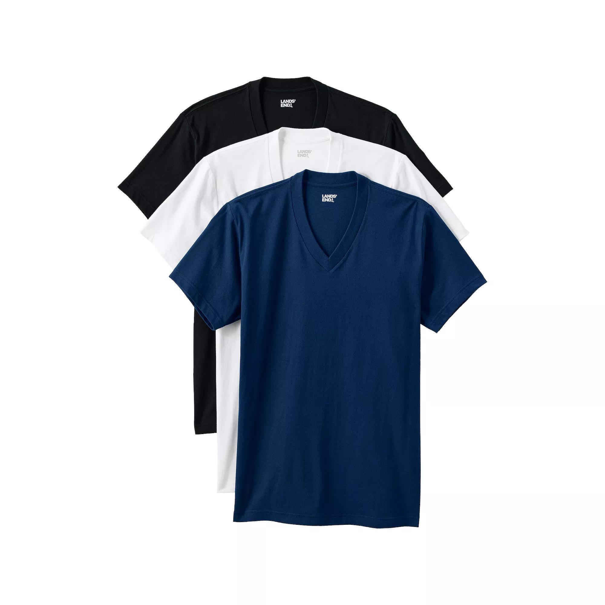 Men's Lands' End 3-Pack V-Neck Undershirts, Size: Large, Multi Product Image