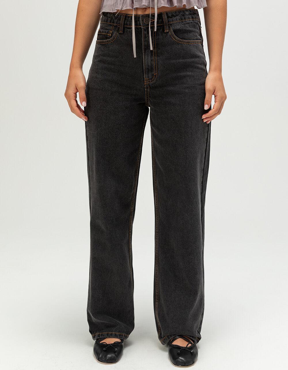 RHYTHM Low Rise Womens Baggy Jeans - GREY DENIM Product Image
