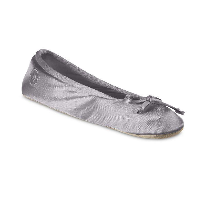 isotoner Satin Womens Ballerina Slippers Evening Brown Product Image