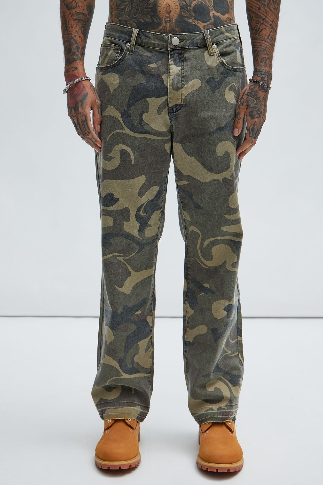 Won't Do Camo Straight Pants - Camouflage Product Image