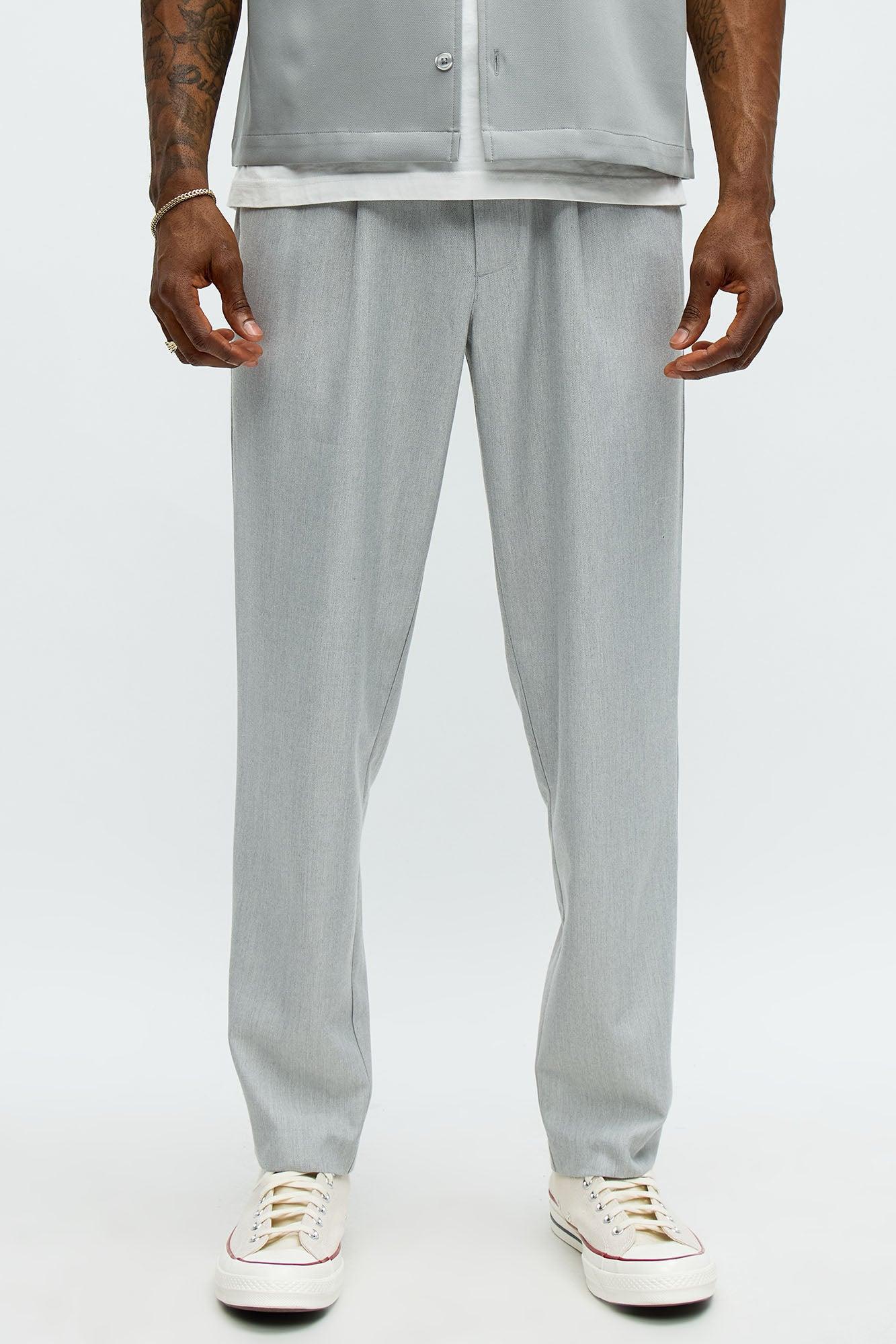 Slim Modern Stretch-Waist Everyday Trouser - Light Grey Product Image