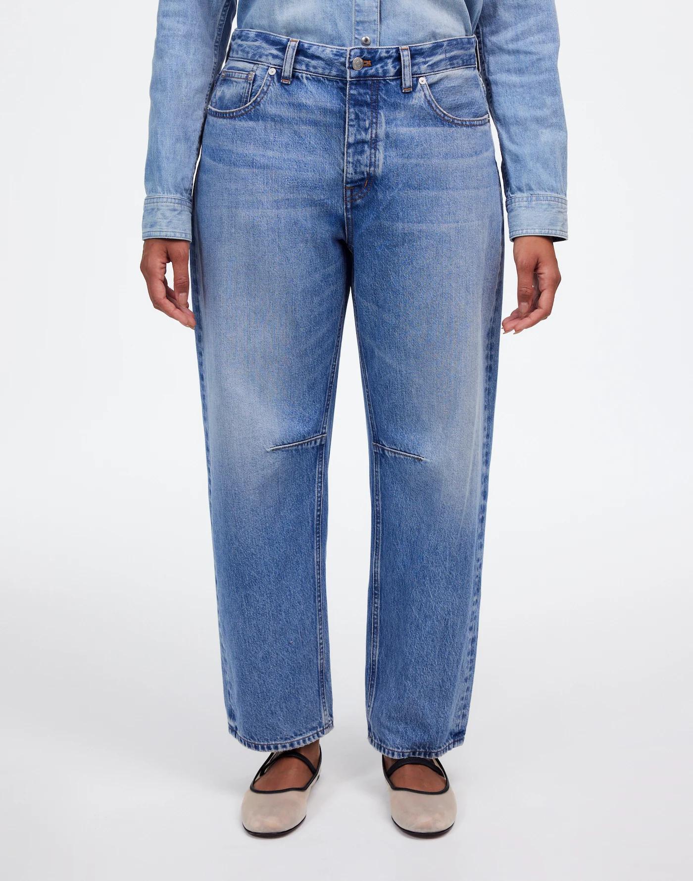The Curvy Darted Barrel-Leg Jean in Dobbins Wash Product Image