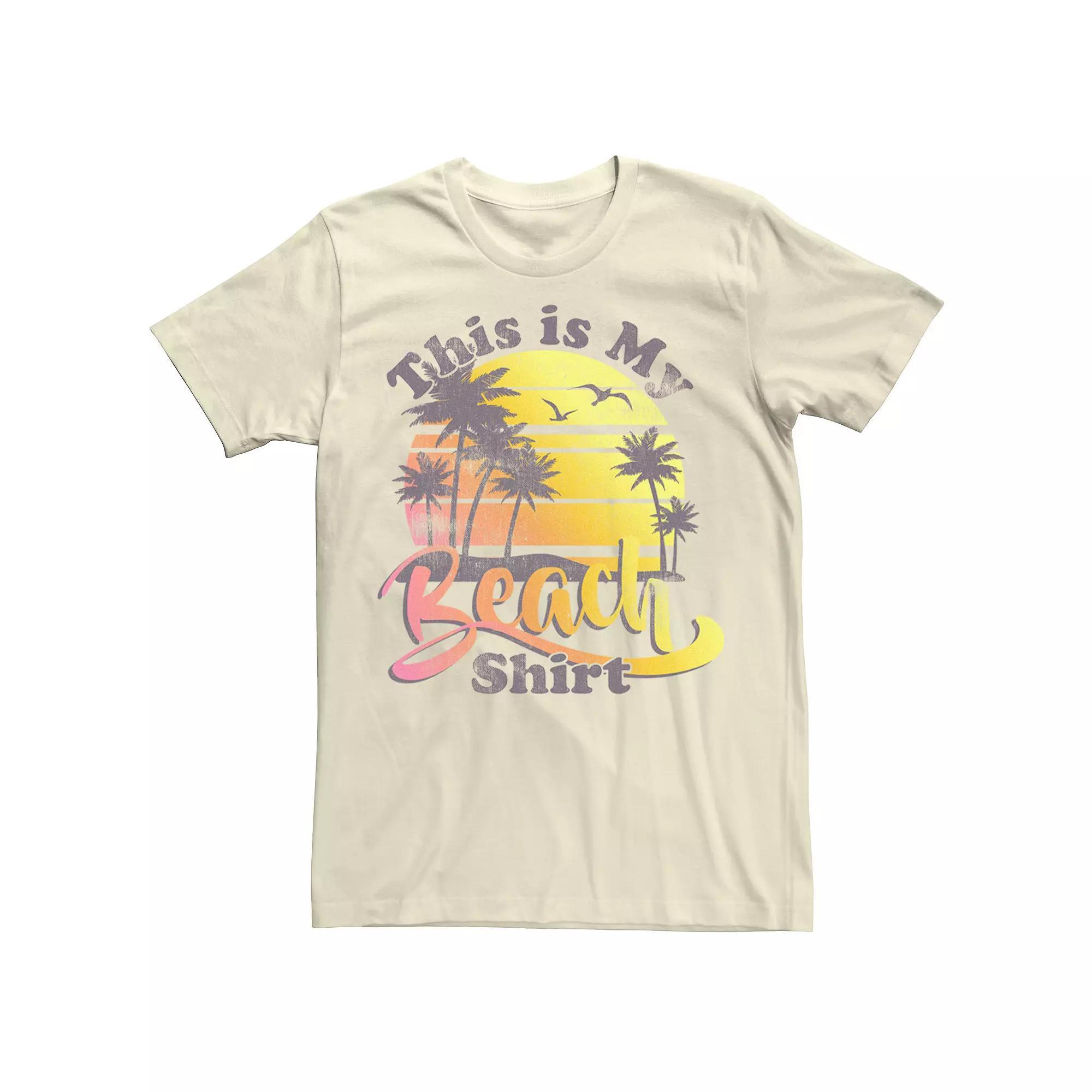 Men's This Is My Beach Shirt Gradient Sunset Tee, Size: Medium, Natural Product Image