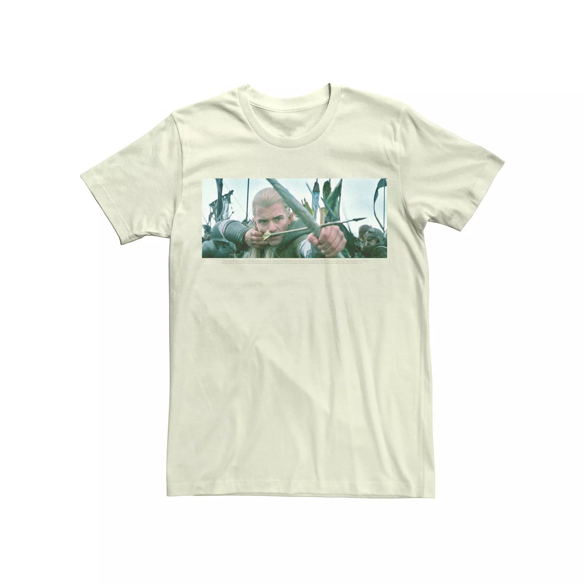 Men's The Lord Of The Rings Legolas Action Shot Tee, Size: Medium, Natural Product Image
