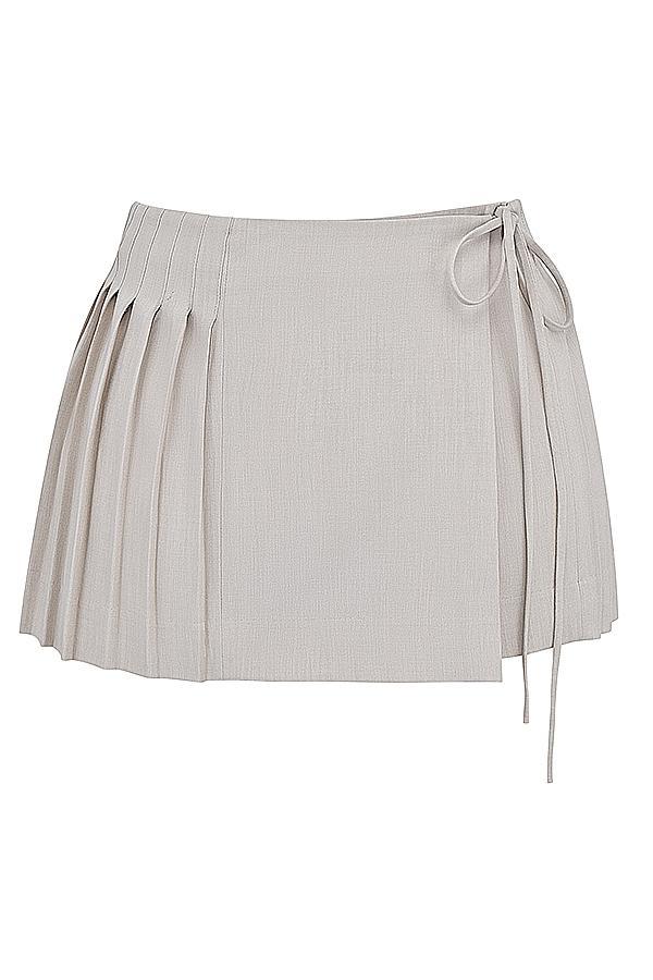 Tatum  stone pleated wrap mini skirt Product Image