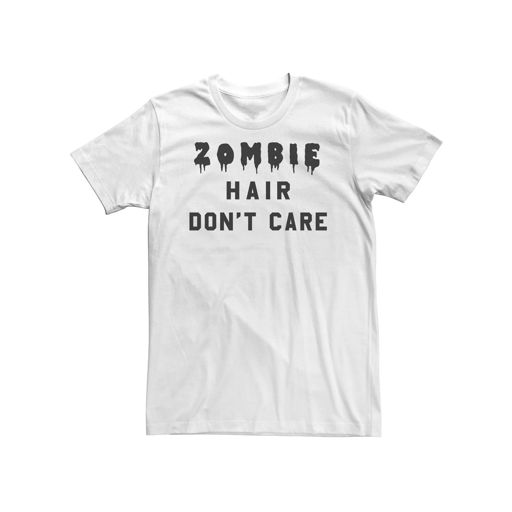 Big & Tall Dripping Zombie Hair Don't Care Tee, Men's, Size: XXL Tall, White Product Image
