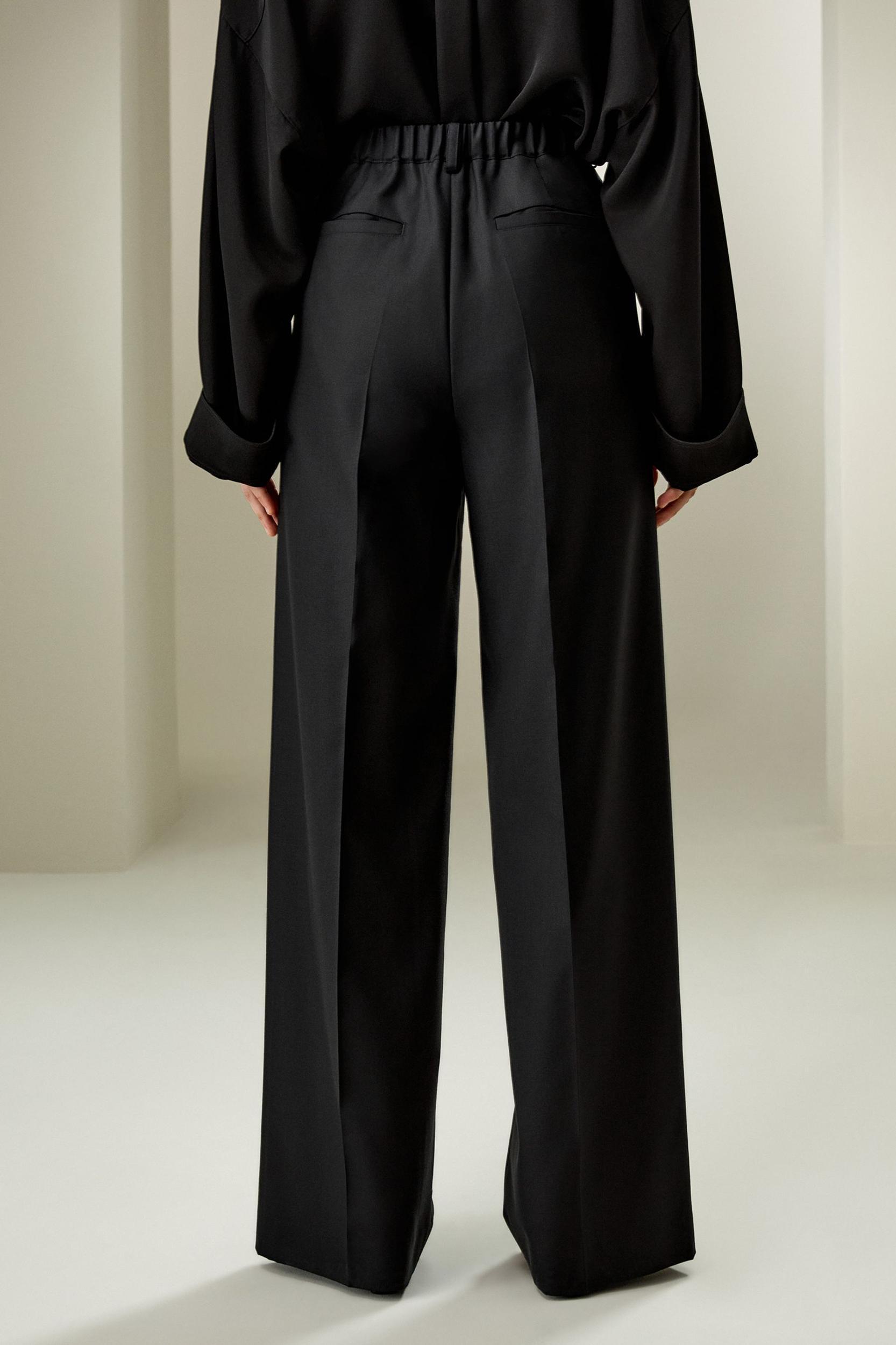 Wool Silk Blend Straight Pants Product Image