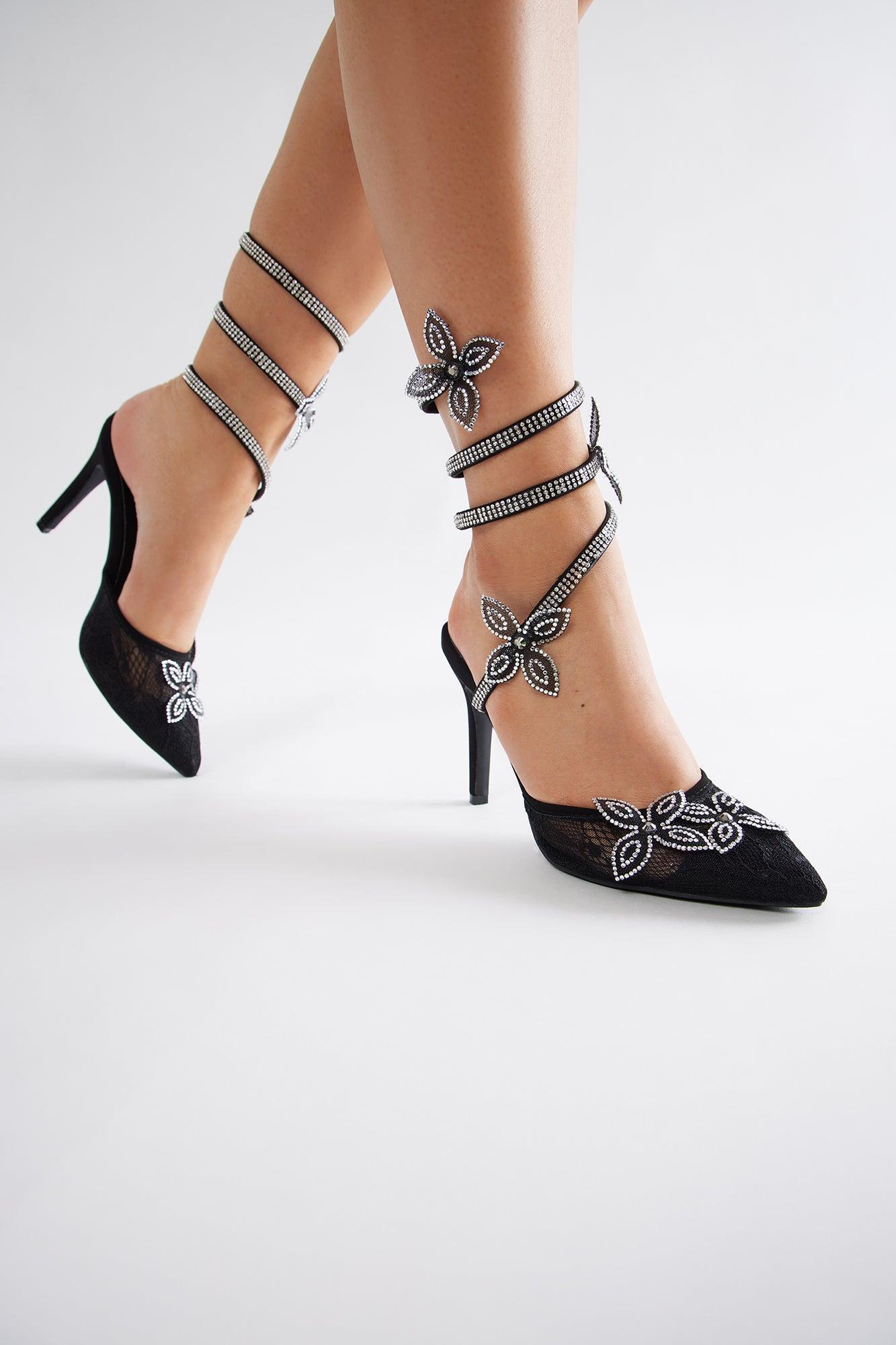 Genoa Rhinestone Pumps - Black Product Image