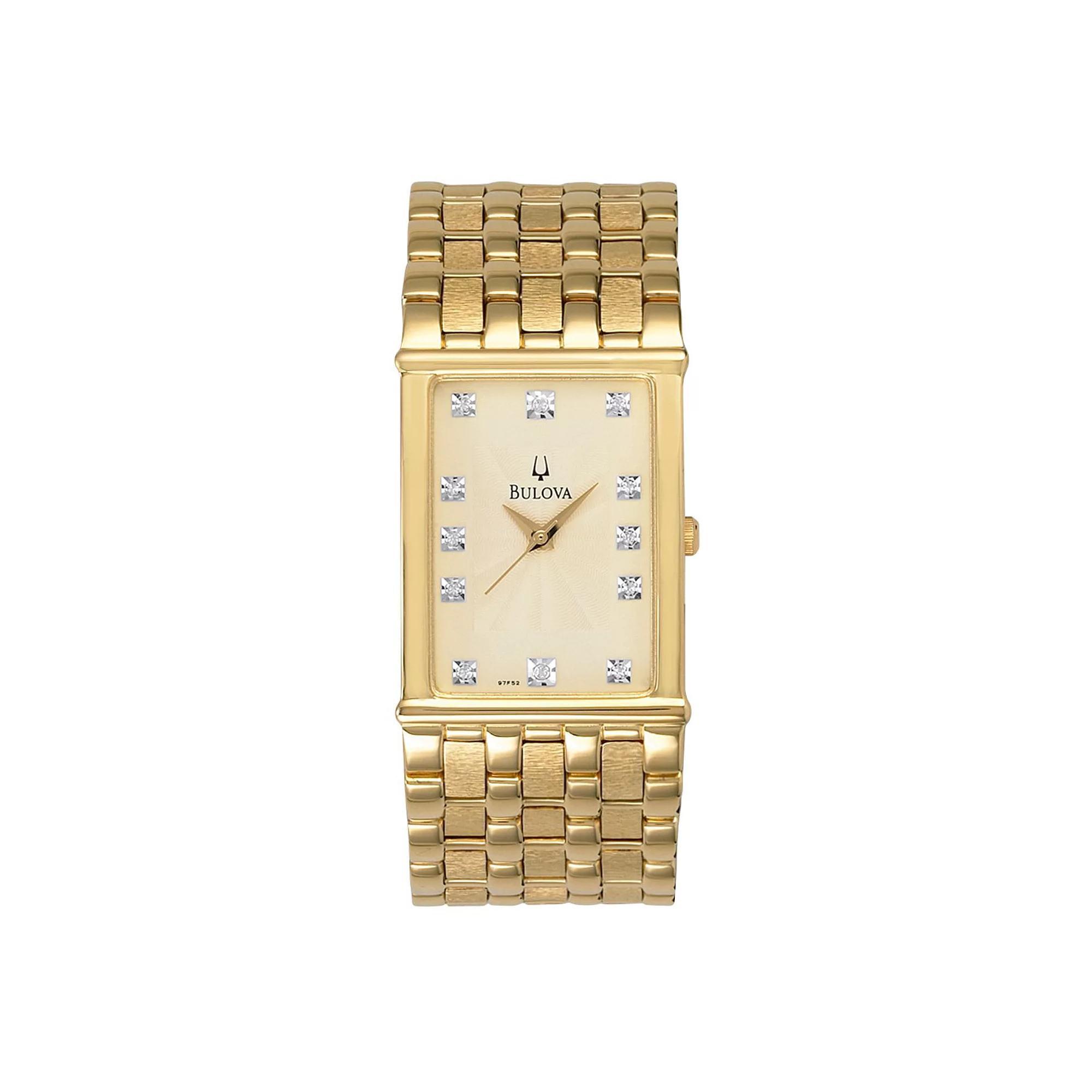 Bulova Mens Gold-Tone Diamond Watch - 97F52 Product Image