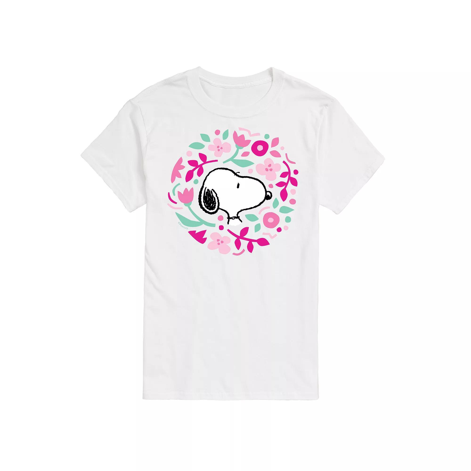 Big & Tall Peanuts Floral Circle Tee, Mens Product Image