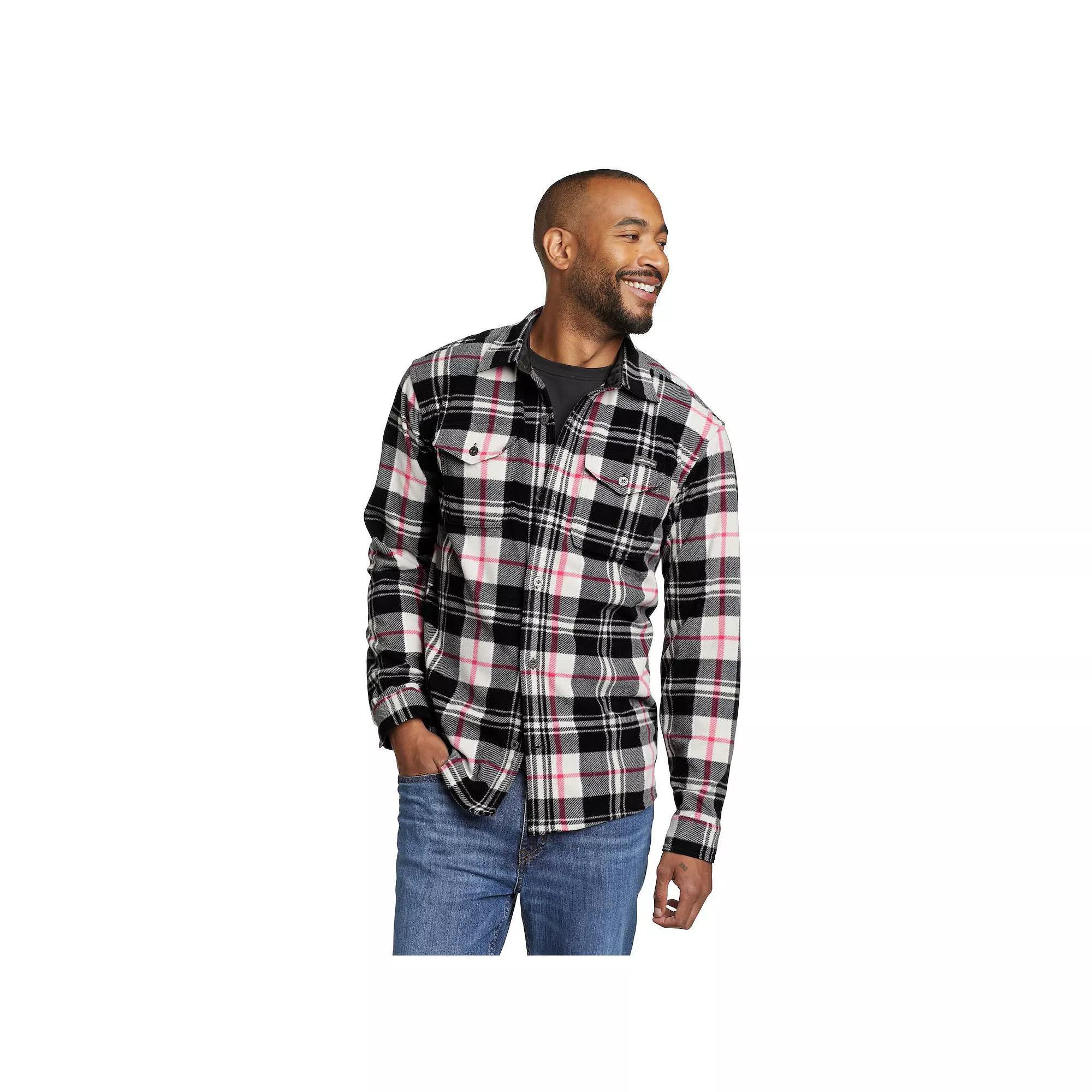Men's Eddie Bauer Chutes Microfleece Button-Front Shirt, Size: XL, Raven Product Image
