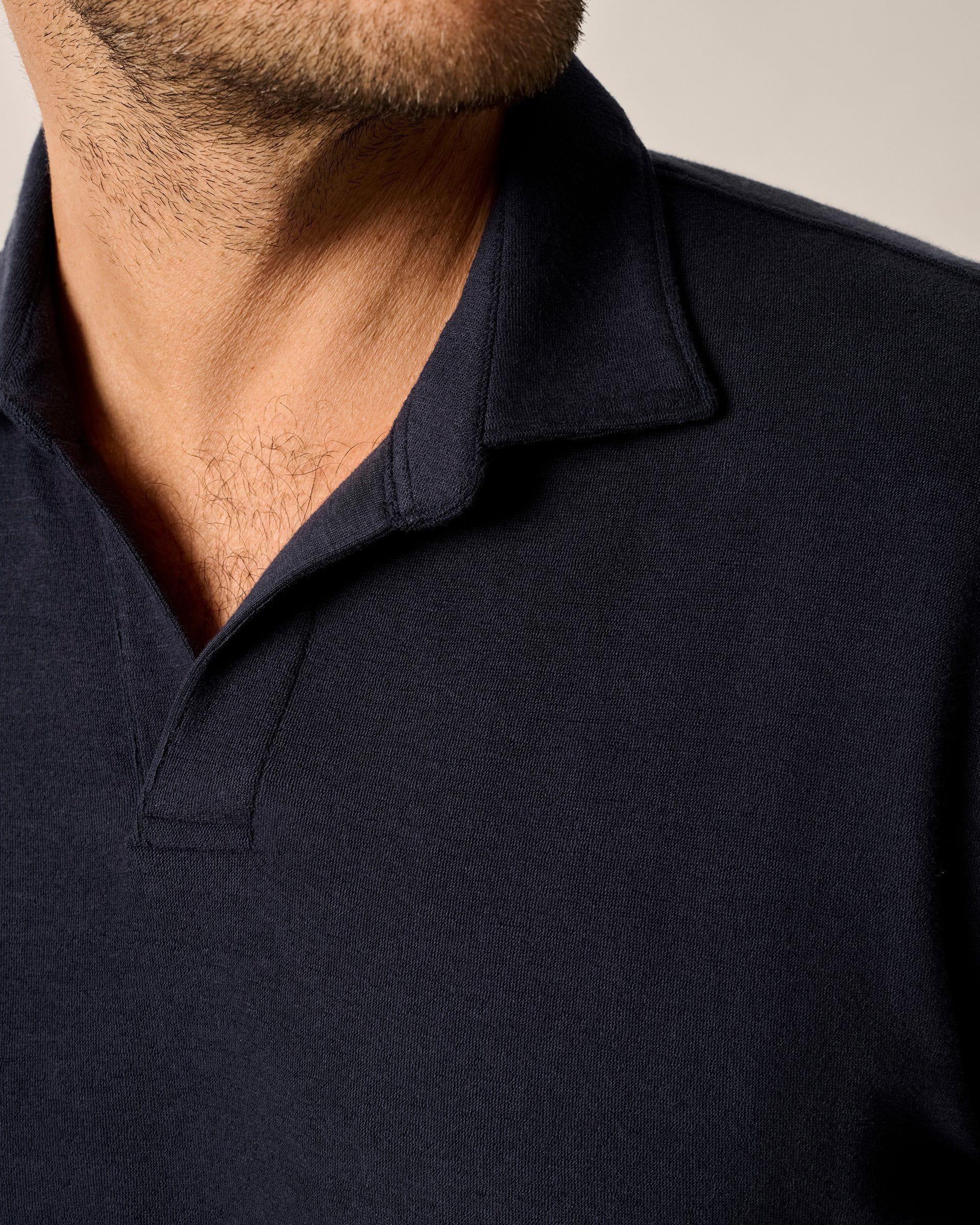 French Terry Johnny Collar Polo - Frankie Male Product Image