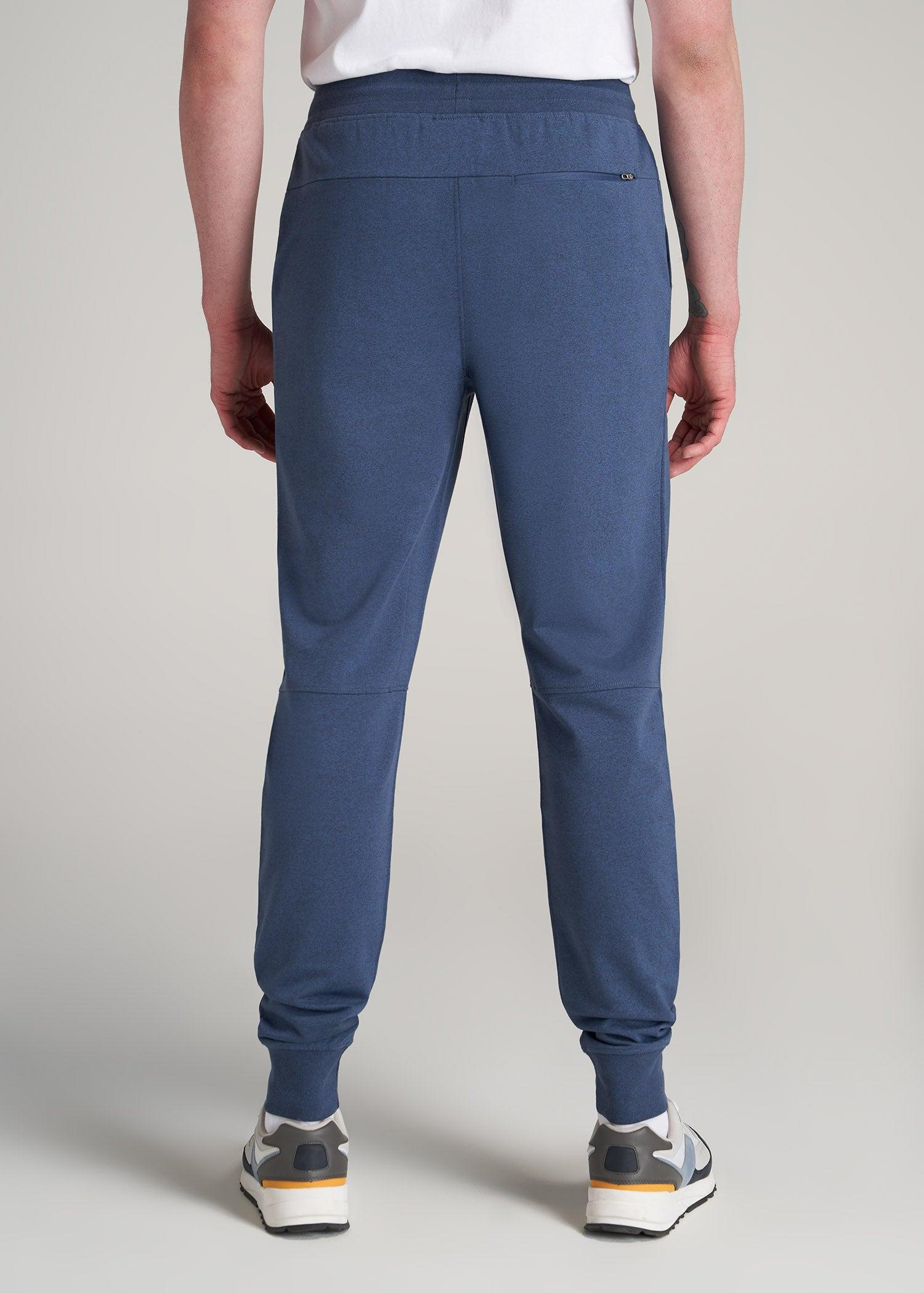 A.T. Performance Slim French Terry Joggers for Tall Men in Tech Navy Mix Male Product Image