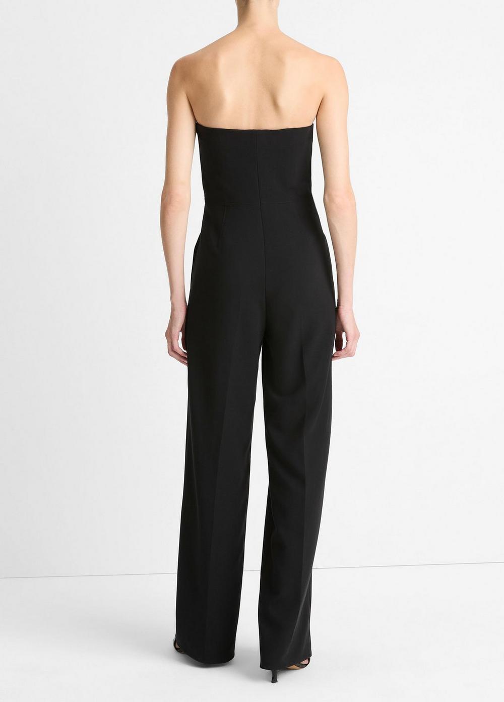 Womens Crepe Strapless Jumpsuit, Black, Size 8 Vince Product Image