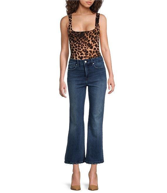 Good American Soft Tech Good Legs Mid Rise Cropped Mini Boot Jeans Product Image