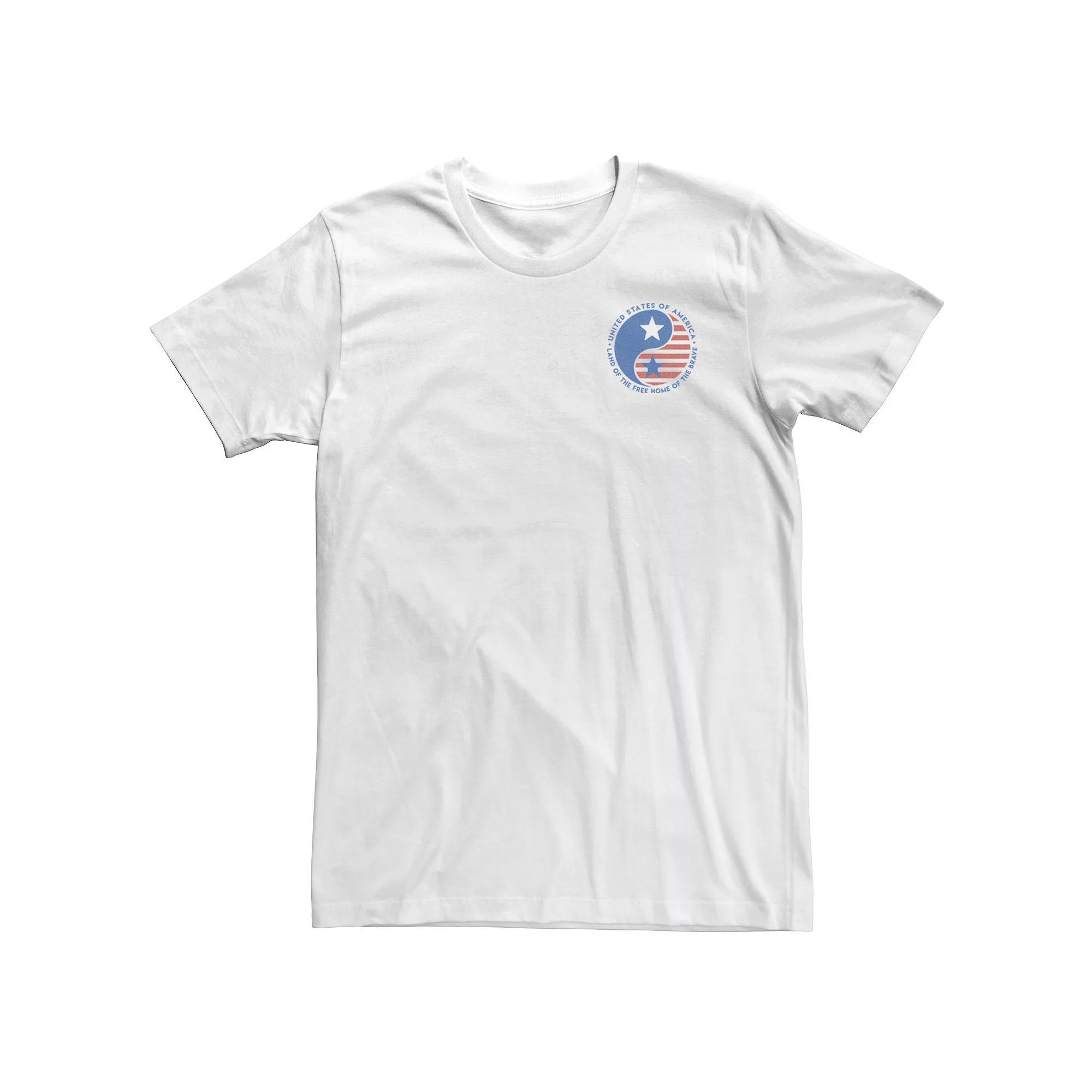 Big & Tall Americana Yin Yang United States Of America Tee, Men's, Size: 4XLT, White Product Image
