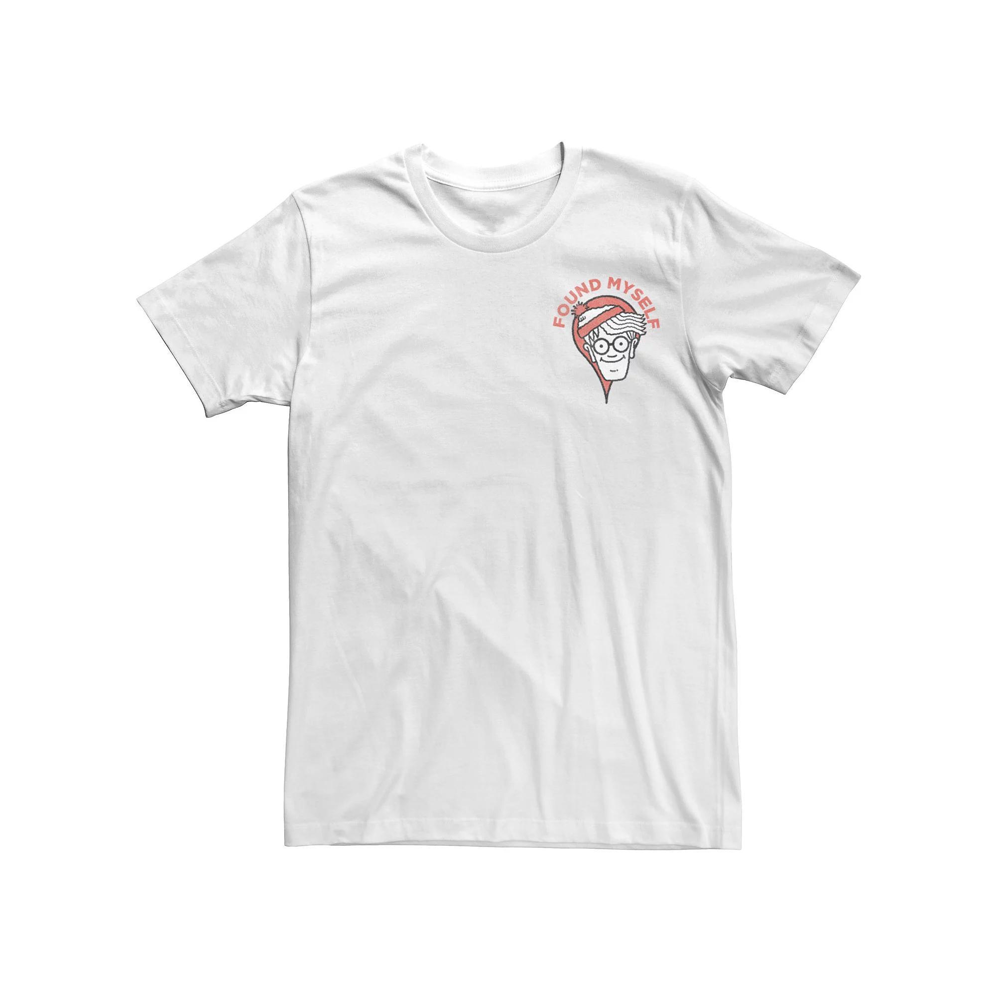 Men's Where's Waldo Found Myself Location Marker Head Shot Tee, Size: XL, White Product Image