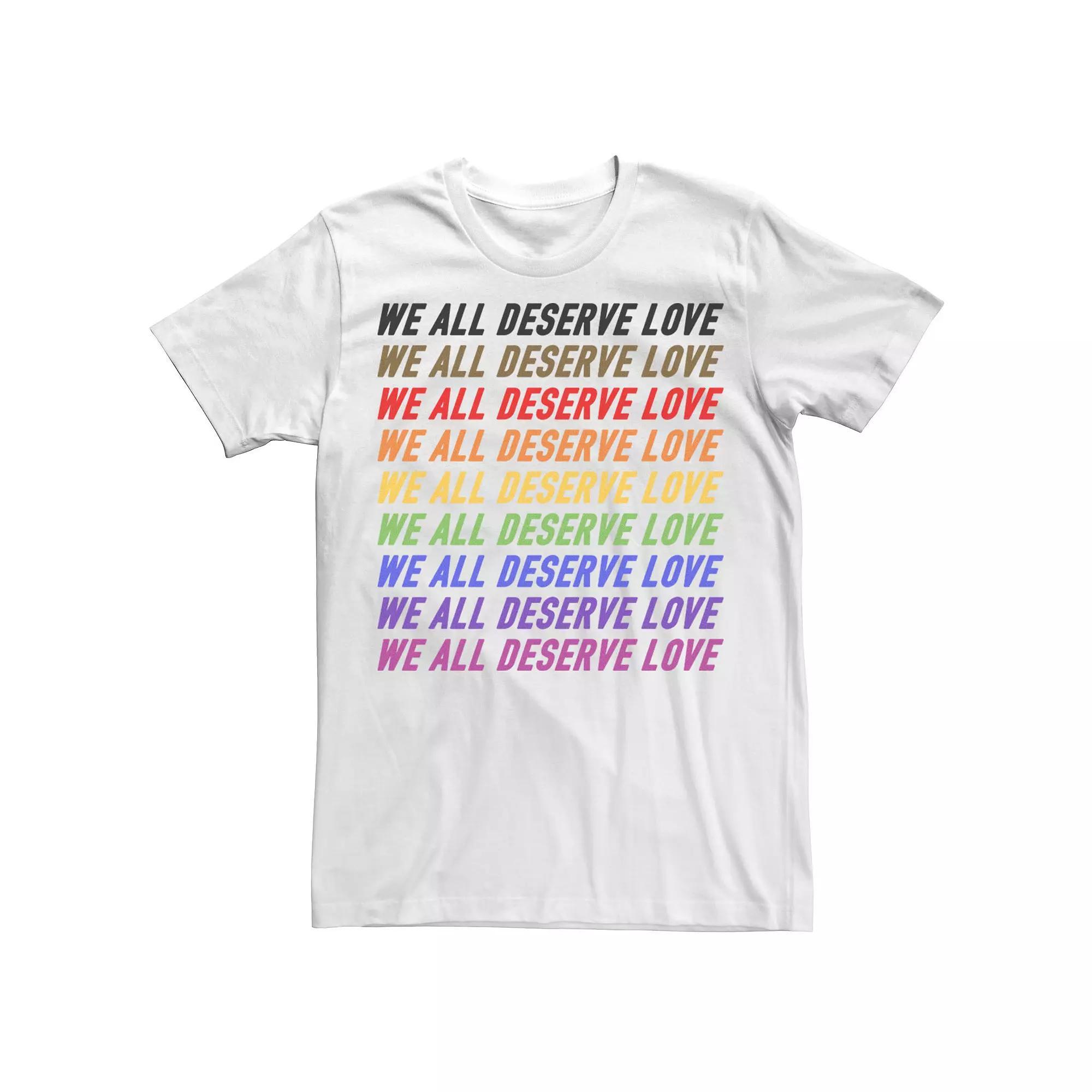Men's Pride Deserve Love Tee, Size: Small, White Product Image