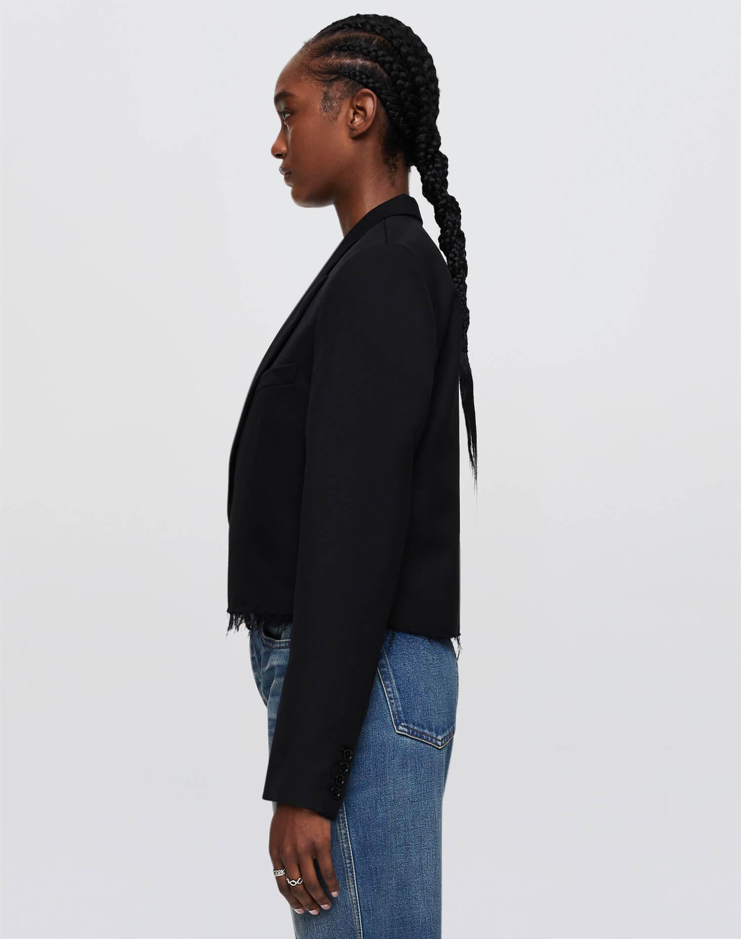 Cutoff Boyfriend Blazer - Black Product Image