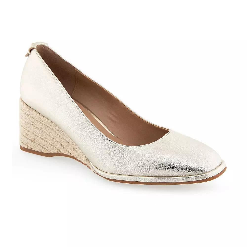 Aerosoles Aurora Women's Leather Dress Pumps, Size: 8.5, Soft Gold Leather Product Image
