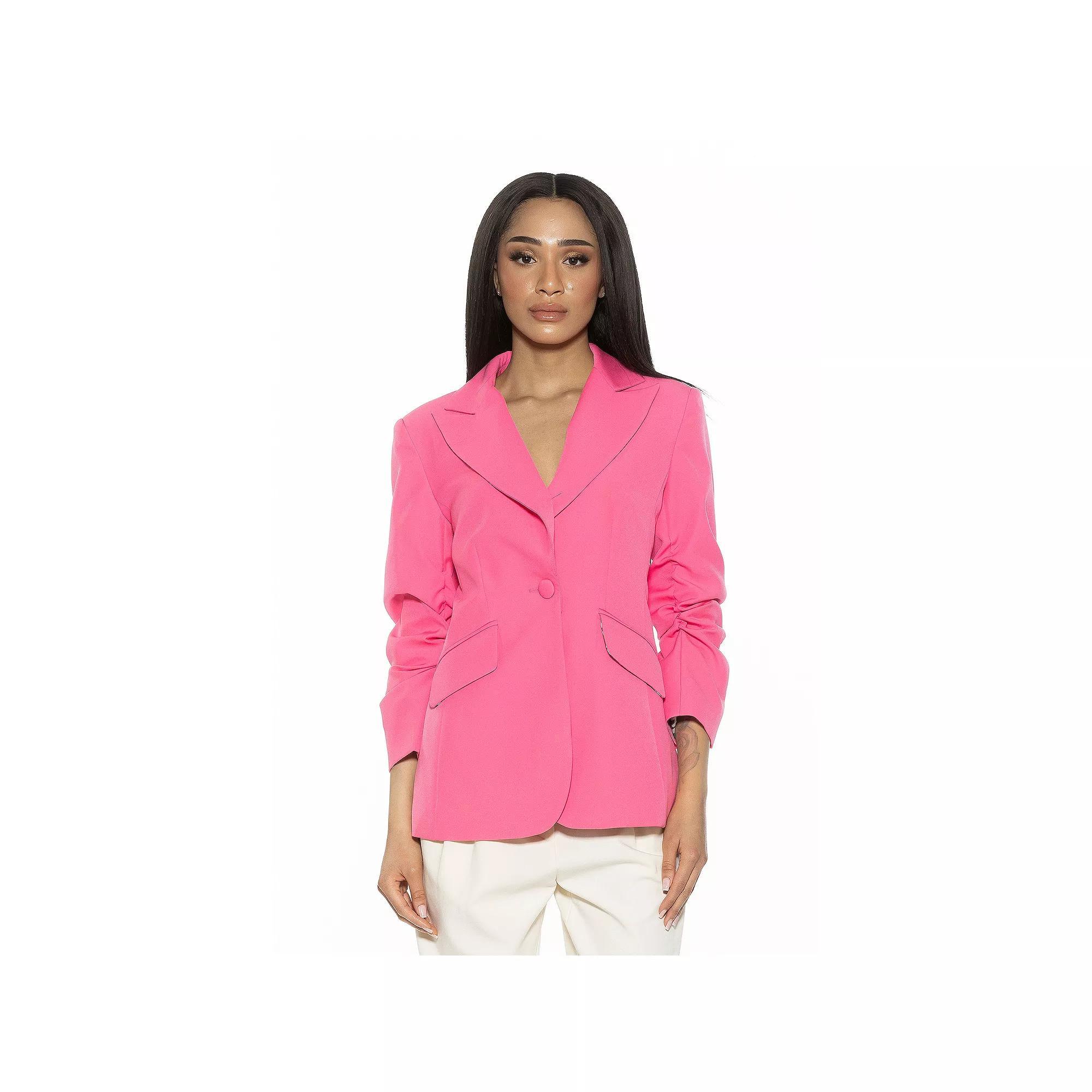 Women's ALEXIA ADMOR Tau Scrunched Sleeve Blazer, Size: 2, Black Product Image