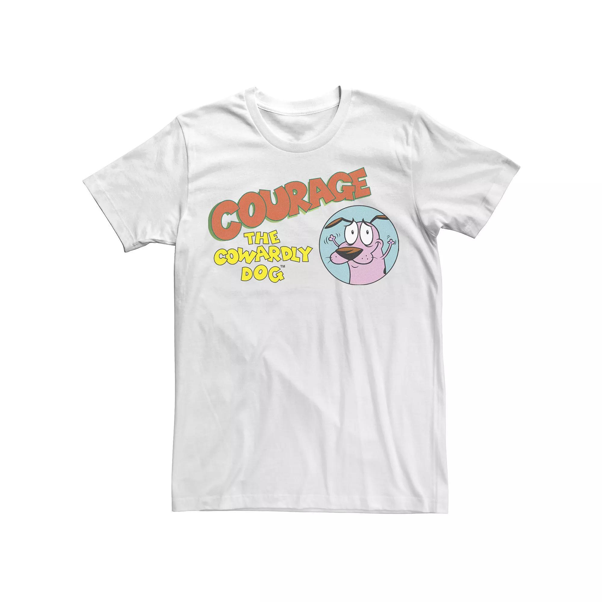 Men's Courage The Cowardly Dog Circle Portrait Logo Tee, Size: 3XL, White Product Image