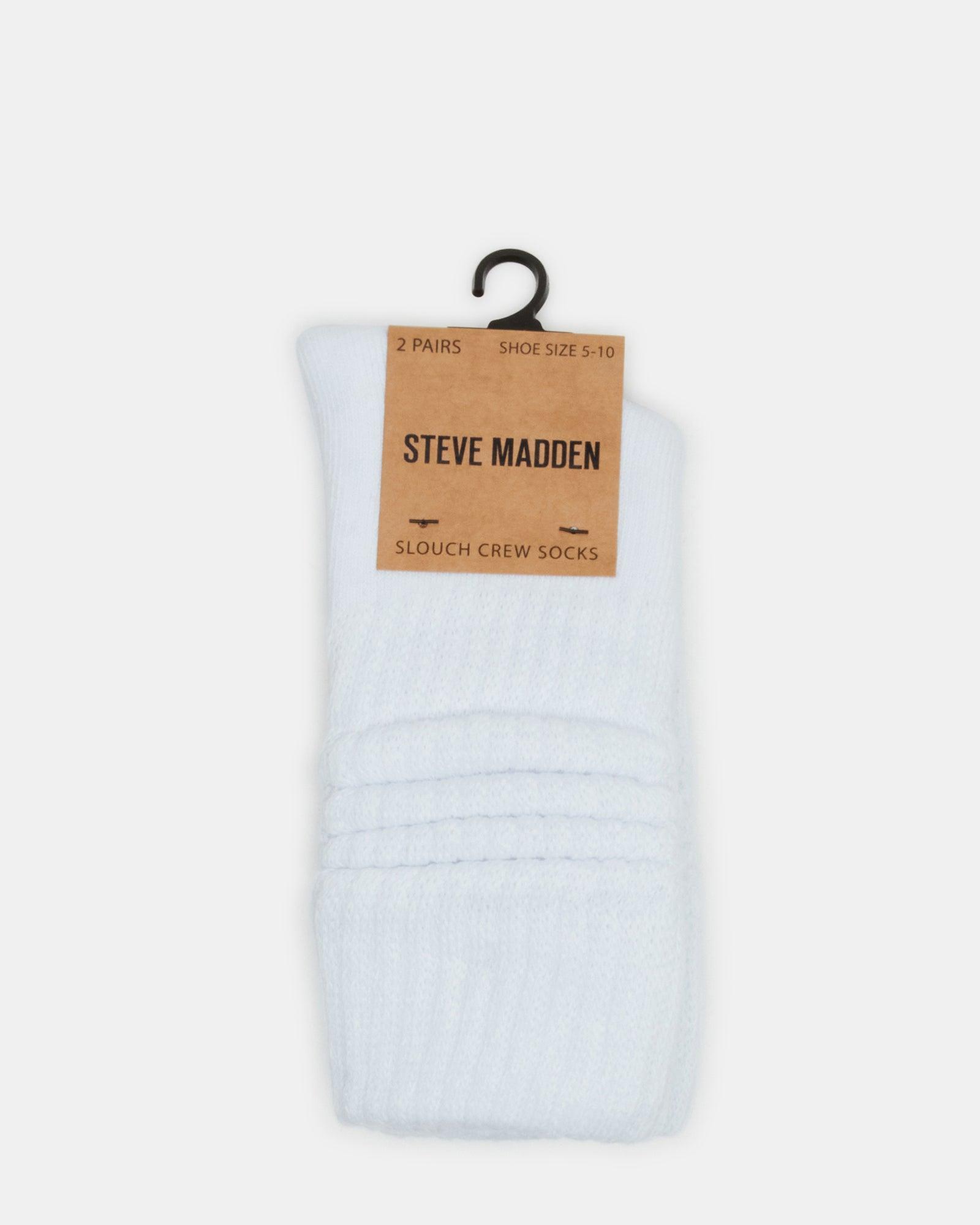 2 PACK SLOUCHY CREW SOCKS WHITE Female Product Image