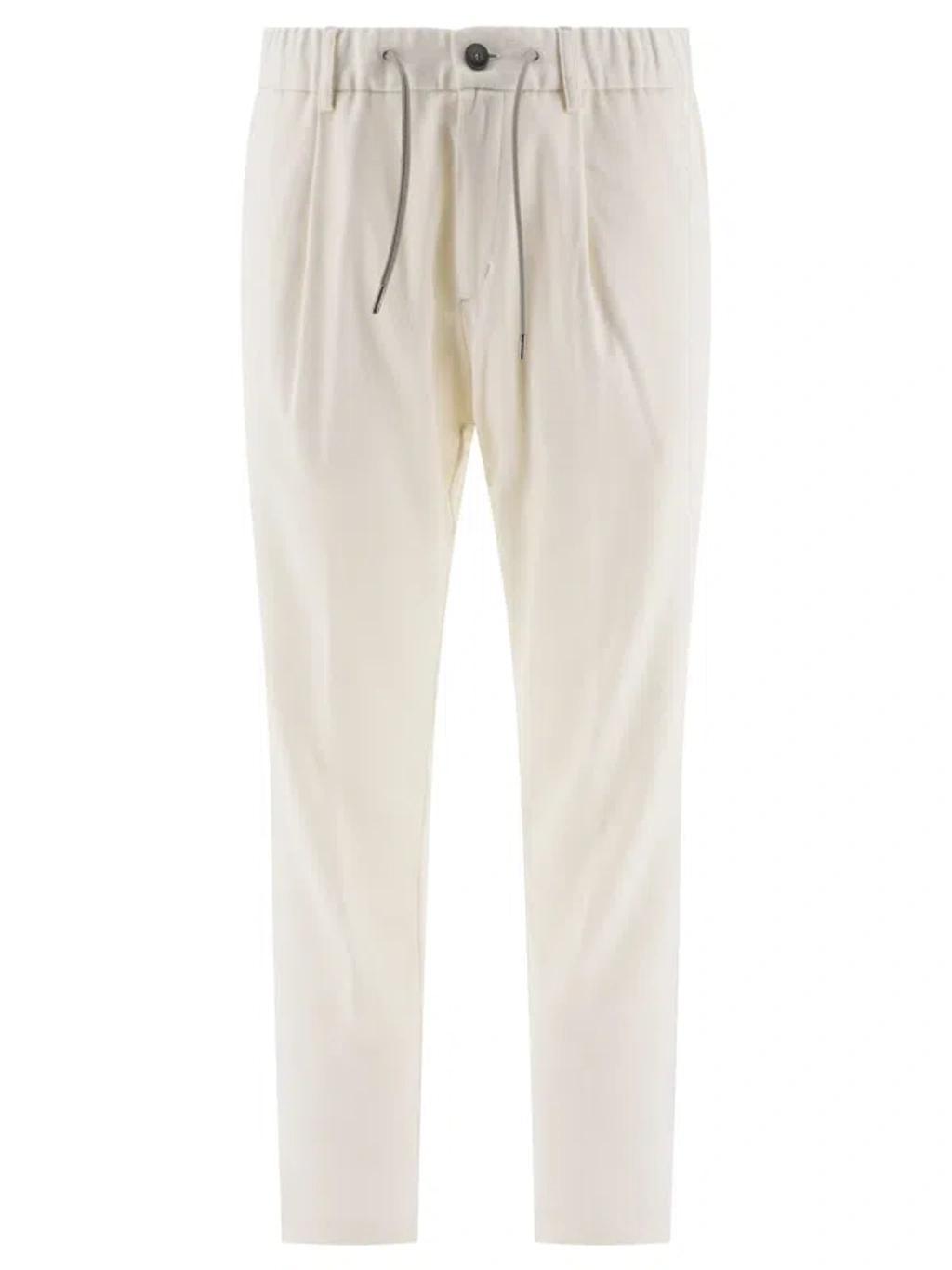 HERNO Cashmere And Silk Trousers In White Product Image