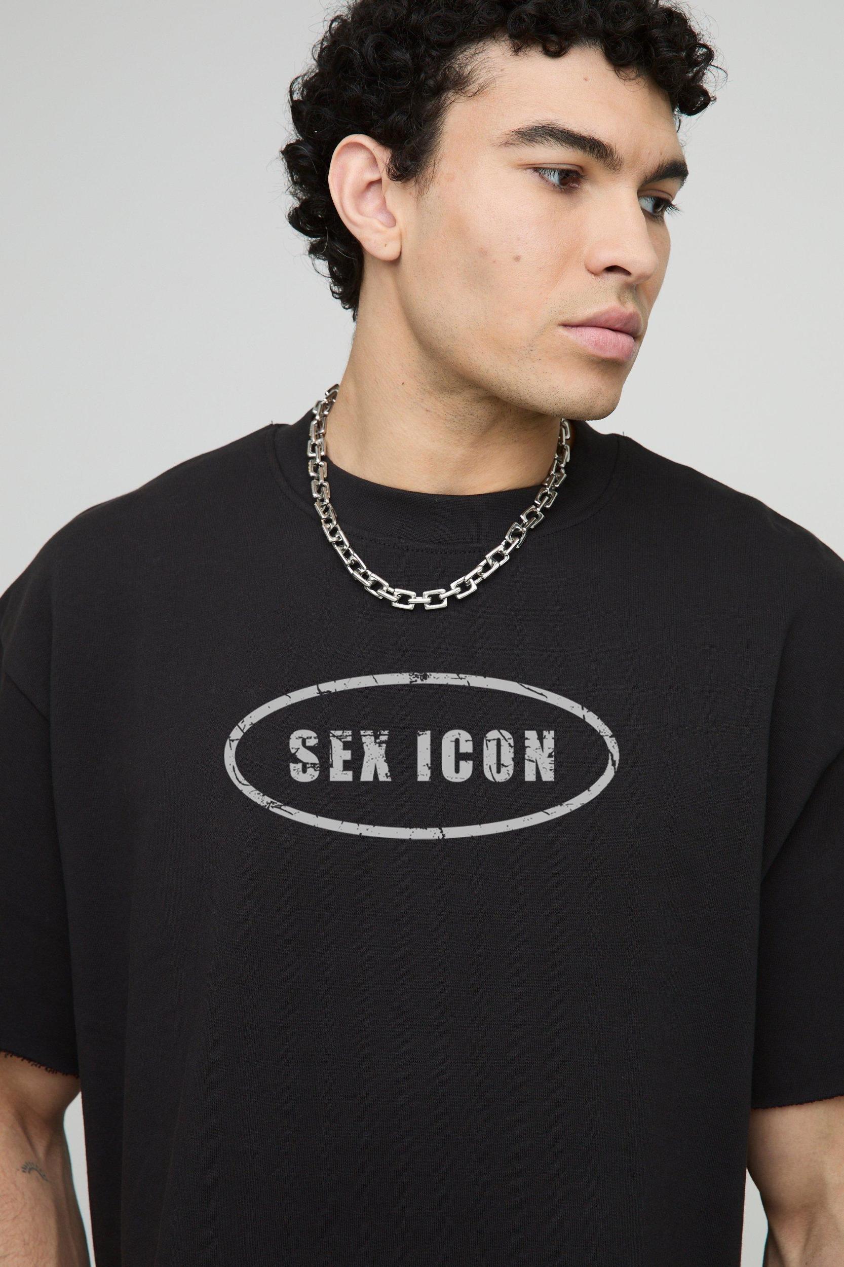 Oversized Boxy Sex Icon Pride Loopback T-Shirt | boohooMAN USA Product Image