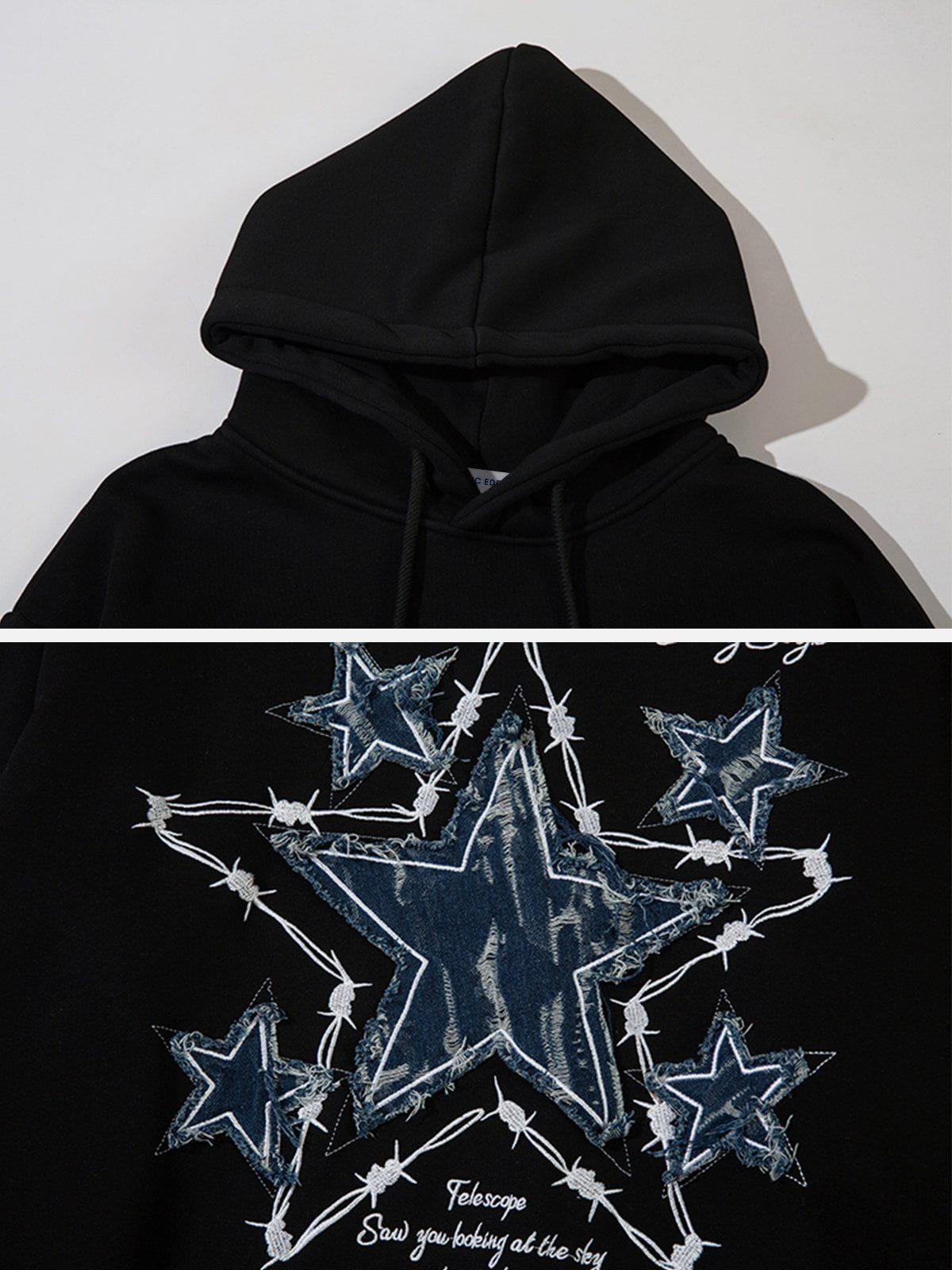 Aelfric Eden Applique Embroidery Star Hoodie Product Image
