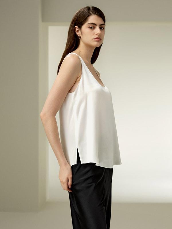 Relaxed Silk U-neck Tank Product Image