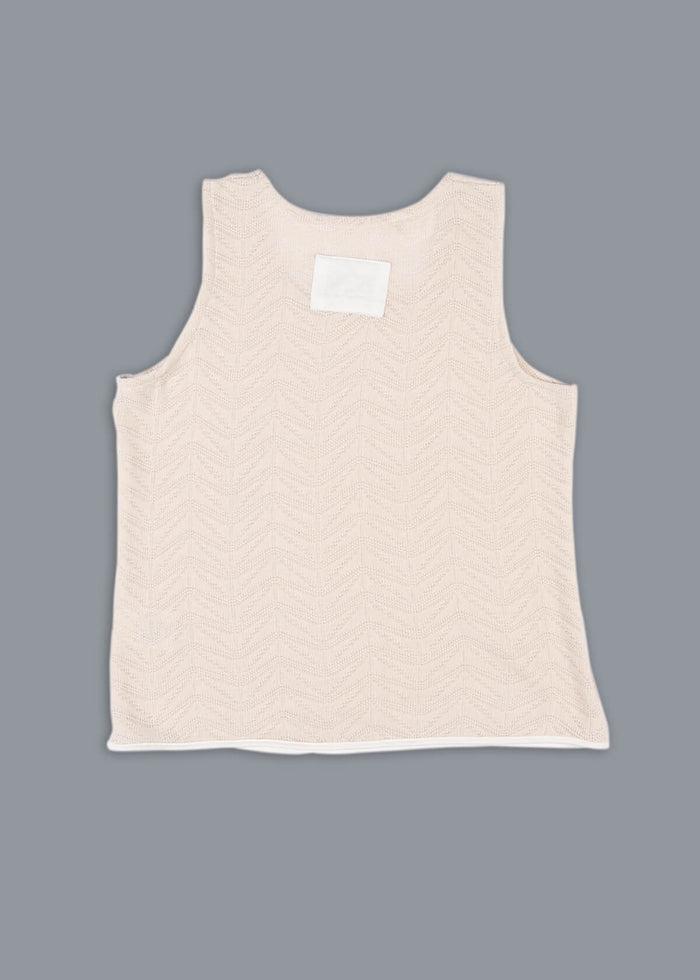 Open Weave Tank Cream Product Image
