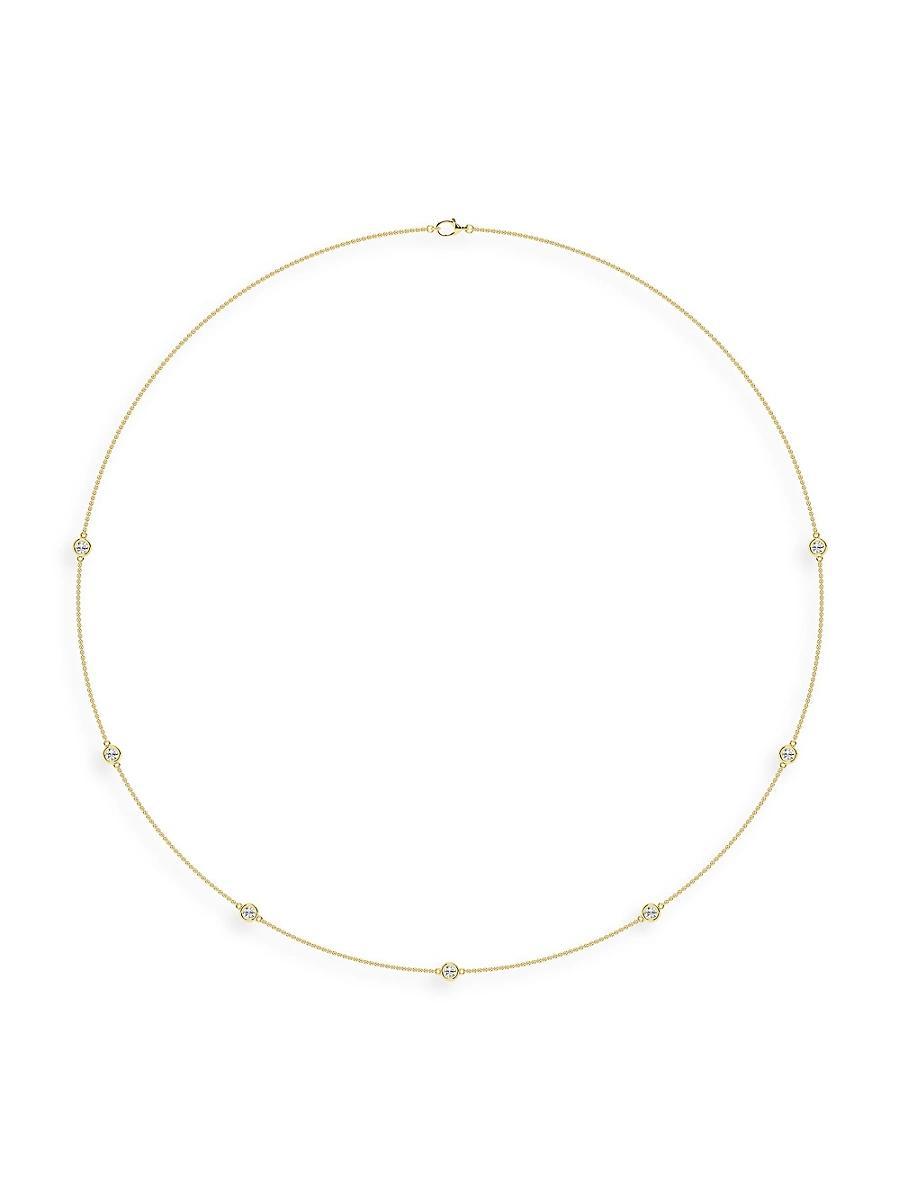 Womens 14K Yellow Gold & Lab-Grown 7-Diamond Station Necklace/0.70-2.10 TCW Product Image