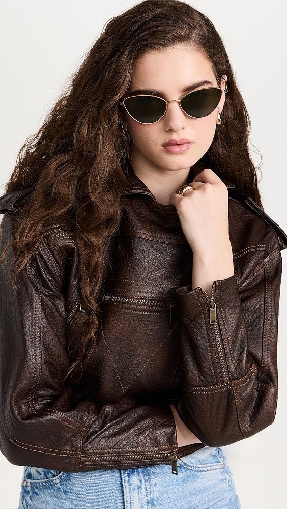 Oliver Peoples Eyewear x Khaite Metal Cat Eye Sunglasses | Shopbop Product Image