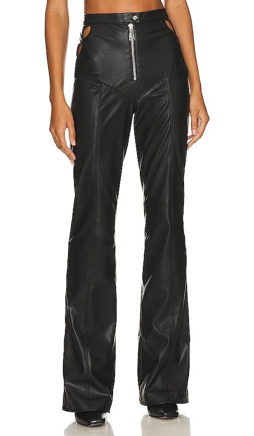 Faux Leather Detailed Pants Ceren Ocak Product Image
