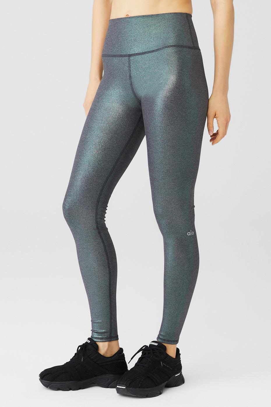 Alo Yoga | Alosoft Ribbed High-Waist Shimmer Legging Product Image