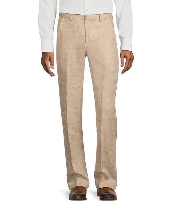 Murano Big & Tall Baird McNutt Linen Zac Classic Fit Flat Front Suit Separates Pants Product Image