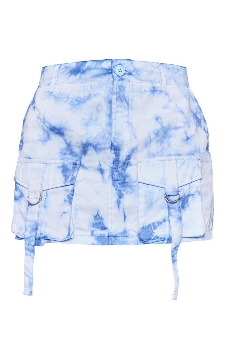 Blue Vintage Wash Cargo Micro Mini Skirt Product Image