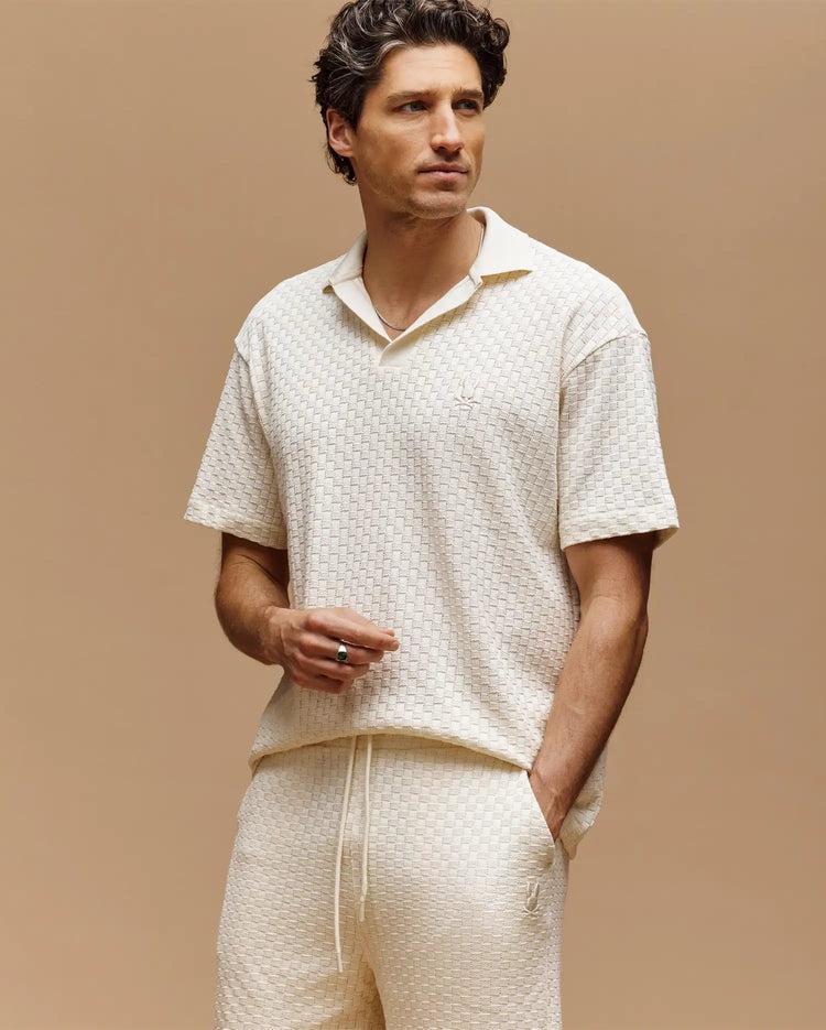 MENS KAIRO JOHNNY COLLAR CROCHET POLO - MT0100100 Male Product Image