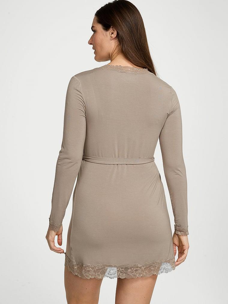 Modal Soft Lace-Trim Wrap Robe Product Image
