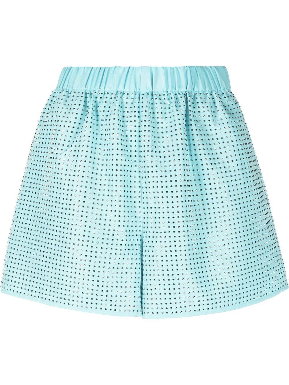 Hot Fix Taffeta Shorts In Blue Product Image