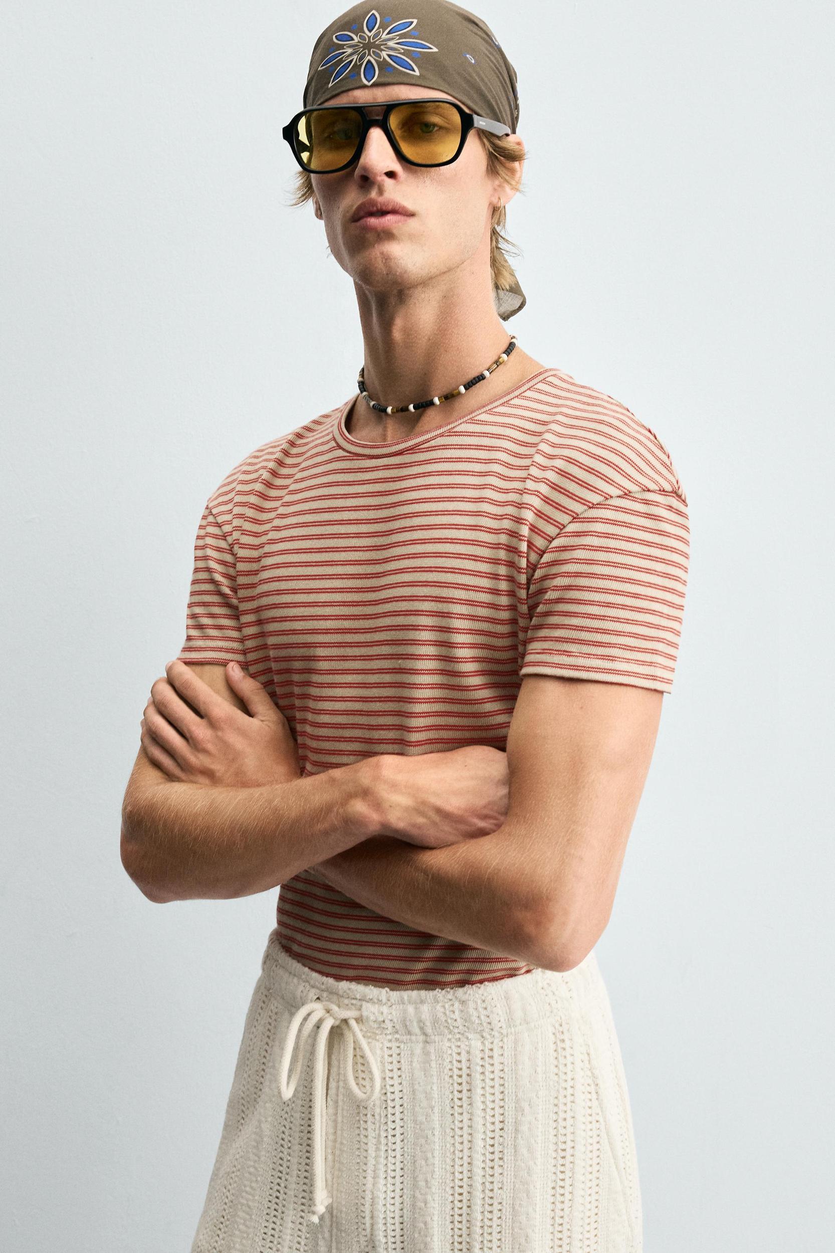 STRIPED JACQUARD T-SHIRT Product Image
