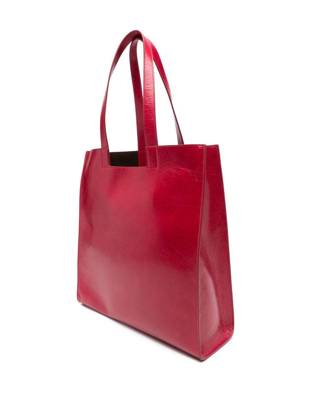 logo-detail leather tote bag Product Image