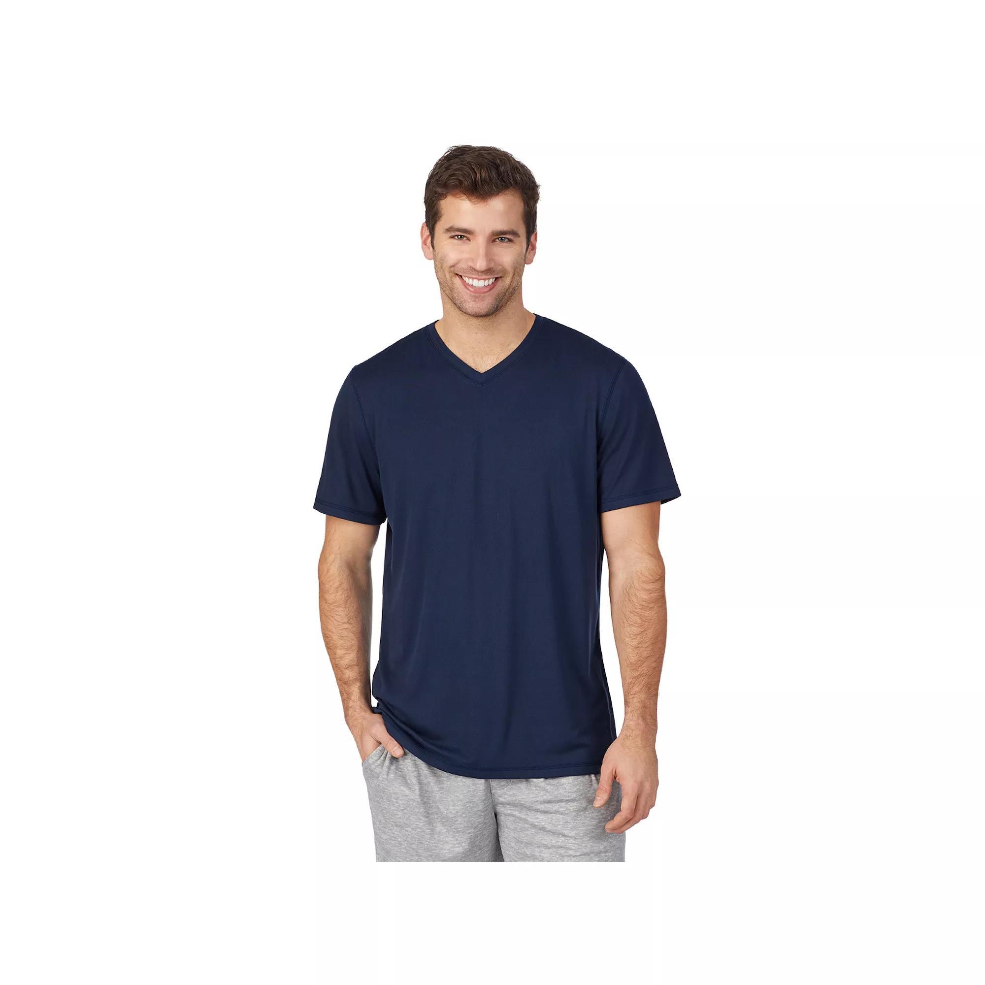 Men's Cuddl Duds® Far-Infrared Enhance V-Neck Pajama Tee, Size: XL, Green Product Image