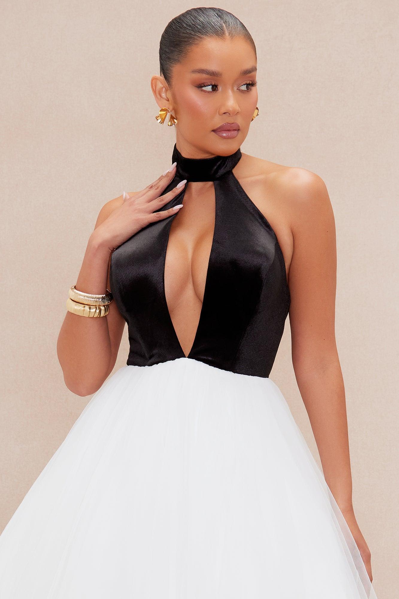 Katerina Tulle Gown - Black/White Product Image