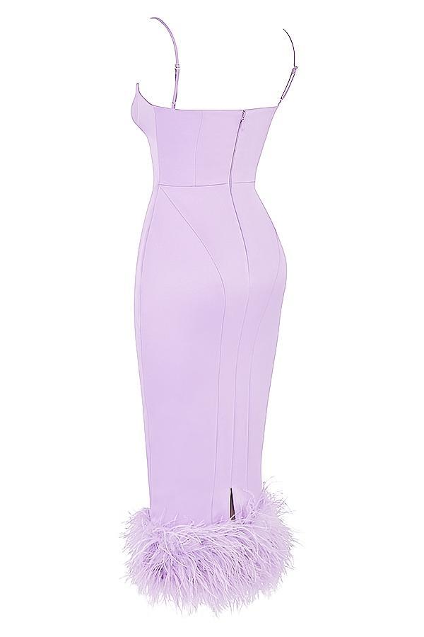 Helena  orchid satin midi dress - sale Product Image